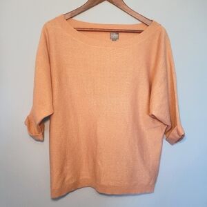 Soho New York & Company Sparkly Pink Sweater Women's Size M Short Cuffed‎ Sleeve